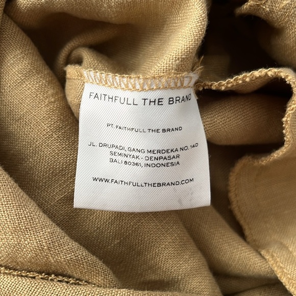 Faithfull The Brand Messina Pants 100% Linen Wide Leg Trousers Women’s M / USA 6 - Picture 12 of 13